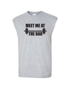 Meet Me At The Bar Mens Cut Off T-Shirts-Gray-Large