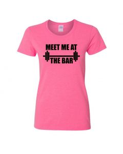 Meet Me At The Bar Womens T-Shirts-Pink-Womens Large
