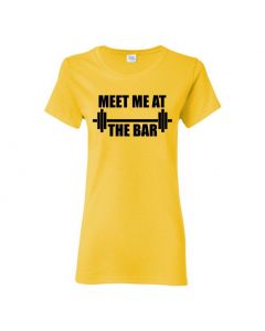 Meet Me At The Bar Womens T-Shirts-Yellow-Womens Large