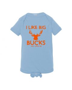 I Like Big Bucks And I Cannot Lie Baby Onesies-Blue-12 Months