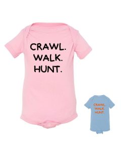Crawl. Walk. Hunt. Baby Bodysuits