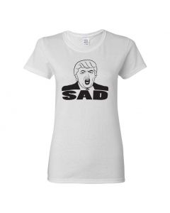Donald Trump - Sad Womens T-Shirts-White-Womens Large