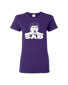 Donald Trump - Sad Womens T-Shirts-Purple-Womens Large