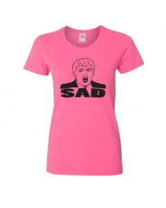Donald Trump - Sad Womens T-Shirts-Pink-Womens Large
