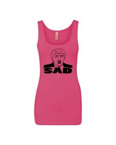 Donald Trump - Sad Womens Tank Tops-Pink-Large
