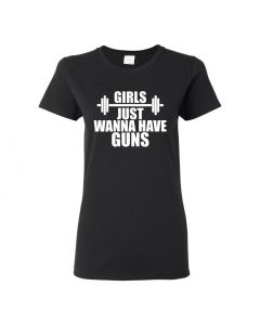 Girls Just Wanna Have Guns Womens T-Shirts-Black-Womens Large