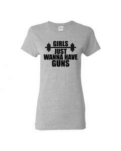 Girls Just Wanna Have Guns Womens T-Shirts-Gray-Womens Large