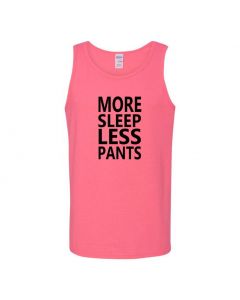 More Sleep Less Pants Mens Tank Tops-Pink-Large