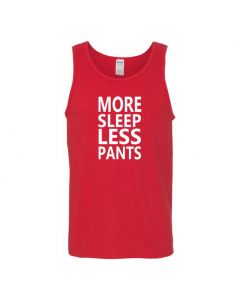More Sleep Less Pants Mens Tank Tops-Red-Large