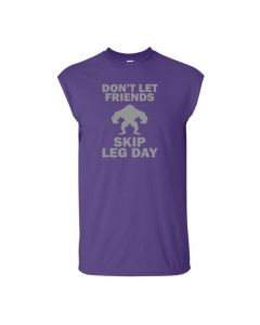 Don't Let Friends Skip Leg Day Mens Cut Off T-Shirts-Purple-Large