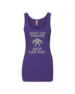 Don't Let Friends Skip Leg Day Womens Tank Tops-Purple-Womens Large