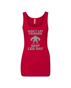 Don't Let Friends Skip Leg Day Womens Tank Tops-Red-Womens Large
