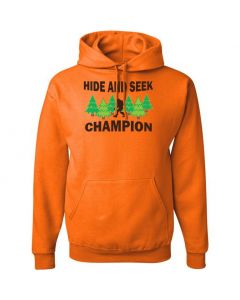 Bigfoot Hide And Seek Champion Mens Pullover Hoodies-Orange-Large