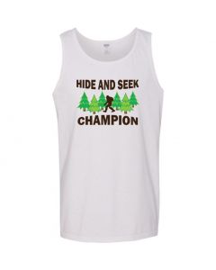 Bigfoot Hide and Seek Champion Mens Tank Tops-White-Large