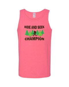 Bigfoot Hide and Seek Champion Mens Tank Tops-Pink-Large