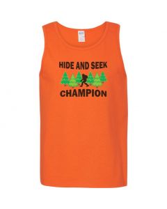 Bigfoot Hide and Seek Champion Mens Tank Tops-Orange-Large