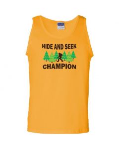 Bigfoot Hide and Seek Champion Mens Tank Tops-Yellow-Large