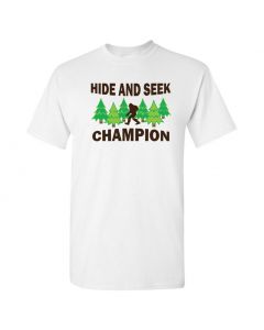 Bigfoot Hide And Seek Champion Mens T-Shirts-White-Large