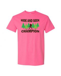 Bigfoot Hide And Seek Champion Mens T-Shirts-Pink-Large