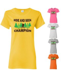 Bigfoot Hide And Seek Champion Womens T-Shirts