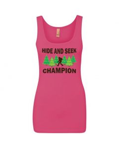 Bigfoot Hide And Seek Champion Womens Tank Tops-Pink-Large