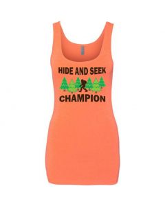 Bigfoot Hide And Seek Champion Womens Tank Tops-Orange-Large