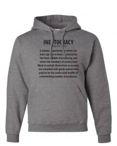Ineptocracy Government Graphic Clothing - Hoody - Gray
