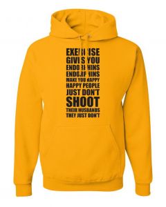 Exercise Gives You Endorphins Hoodies-Yellow-Large