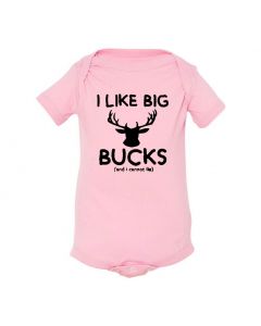 I Like Big Bucks And I Cannot Lie Baby Onesies-Pink-12 Months