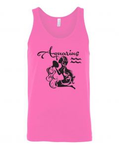 Aquarius Horoscope Graphic Clothing - Men's Tank Top - Pink