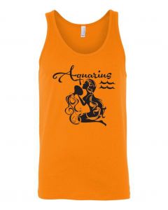 Aquarius Horoscope Graphic Clothing - Men's Tank Top - Orange