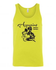 Aquarius Horoscope Graphic Clothing - Men's Tank Top - Yellow