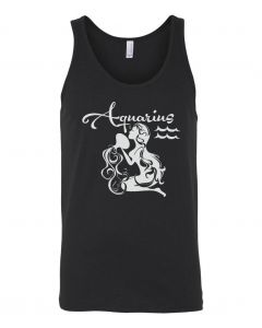 Aquarius Horoscope Graphic Clothing - Men's Tank Top - Black