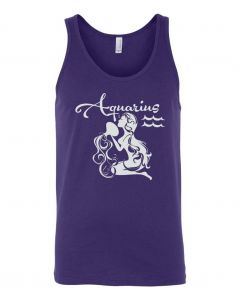 Aquarius Horoscope Graphic Clothing - Men's Tank Top - Purple