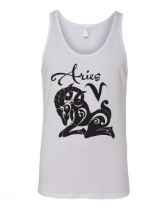 Aries Horoscope Graphic Clothing - Men's Tank Top - White