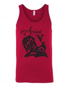 Aries Horoscope Graphic Clothing - Men's Tank Top - Red