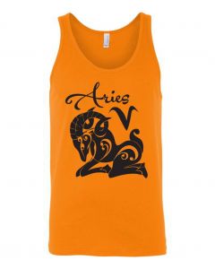 Aries Horoscope Graphic Clothing - Men's Tank Top - Orange