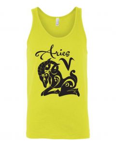 Aries Horoscope Graphic Clothing - Men's Tank Top - Yellow