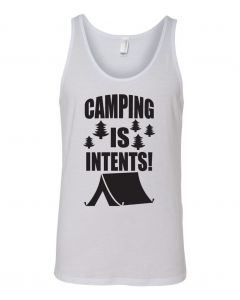 Camping Is In Tents Graphic Clothing-Men's Tank Top-M-White
