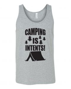Camping Is In Tents Graphic Clothing-Men's Tank Top-M-Gray