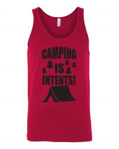 Camping Is In Tents Graphic Clothing-Men's Tank Top-M-Red-Medium