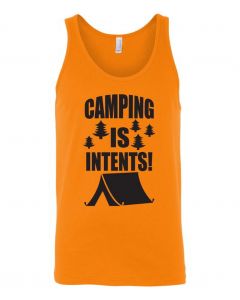 Camping Is In Tents Graphic Clothing-Men's Tank Top-M-Orange