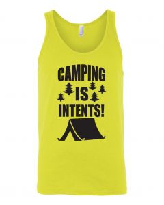 Camping Is In Tents Graphic Clothing-Men's Tank Top-M-Yellow