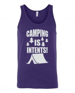 Camping Is In Tents Graphic Clothing-Men's Tank Top-M-Purple-Large