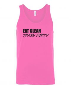 Eat Clean Train Dirty Mens Tank-Pink-Large