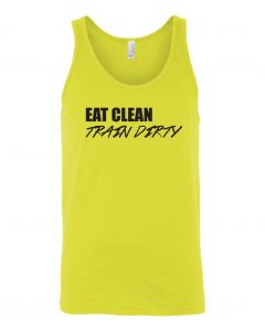 Eat Clean Train Dirty Mens Tank-Yellow-Large