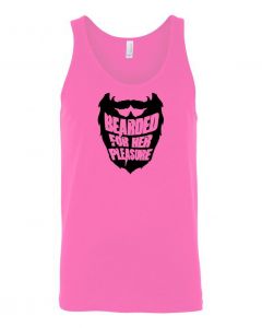Bearded For Her Pleasure Mens Tank Tops-Pink-Large