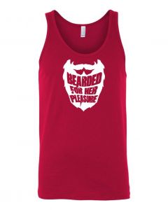 Bearded For Her Pleasure Mens Tank Tops-Red-Large