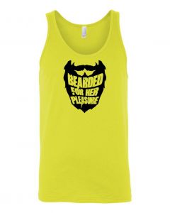 Bearded For Her Pleasure Mens Tank Tops-Yellow-Large