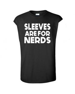 Sleeves Are For Nerds Mens Cut Off T-Shirts-Black-2X-Large